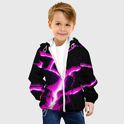 Куртка с капюшоном детская Color pink black, цвет: 3D-белый — фото 2