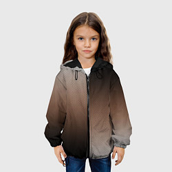 Куртка с капюшоном детская Чёрно-коричневый текстурный градиент пополам, цвет: 3D-черный — фото 2