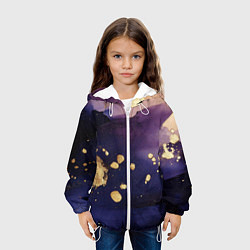 Куртка с капюшоном детская Золотая краска на текстуре, цвет: 3D-белый — фото 2