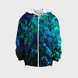 Детская куртка Абстракция - blue-green paint spill