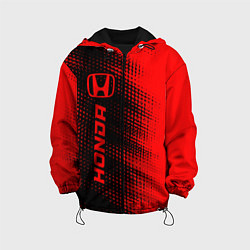 Куртка с капюшоном детская Honda - red gradient по-вертикали, цвет: 3D-черный