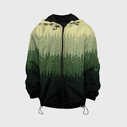 Куртка с капюшоном детская Зелёный полосами от светлого к тёмному текстурные, цвет: 3D-черный