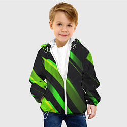 Куртка с капюшоном детская Color black green, цвет: 3D-белый — фото 2