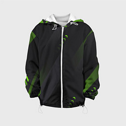 Куртка с капюшоном детская Color black green, цвет: 3D-белый