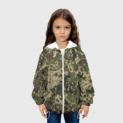 Куртка с капюшоном детская Камуфляж защитный пиксельный, цвет: 3D-белый — фото 2
