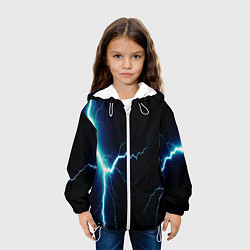 Куртка с капюшоном детская Lightning light blue, цвет: 3D-белый — фото 2