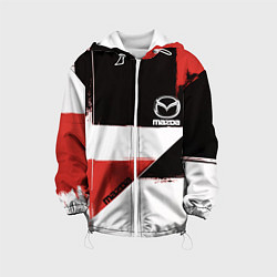 Куртка с капюшоном детская Mazda логотип, цвет: 3D-белый