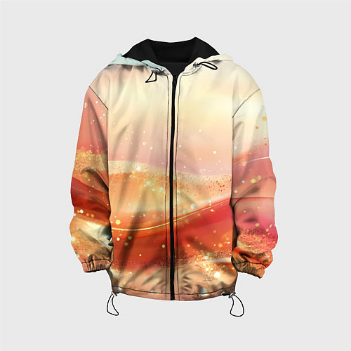 Детская куртка Оранжевые пески - абстракция / 3D-Черный – фото 1