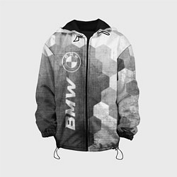 Куртка с капюшоном детская BMW - grey gradient по-вертикали, цвет: 3D-черный