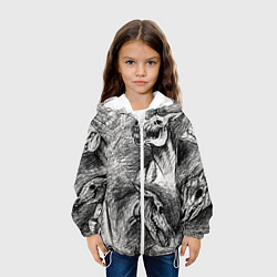 Куртка с капюшоном детская Черепа лошадей, цвет: 3D-белый — фото 2