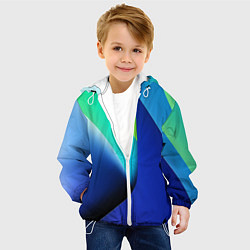 Куртка с капюшоном детская Color blue green, цвет: 3D-белый — фото 2