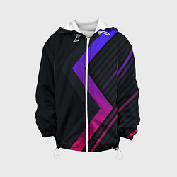 Куртка с капюшоном детская Color black line, цвет: 3D-белый
