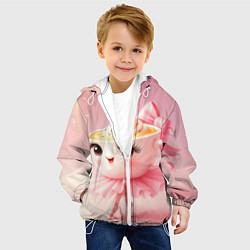 Куртка с капюшоном детская Балерина капучино розовый, цвет: 3D-белый — фото 2
