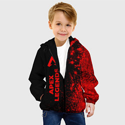 Куртка с капюшоном детская Apex Legends - red gradient по-вертикали, цвет: 3D-черный — фото 2