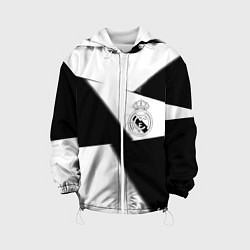 Куртка с капюшоном детская Real Madrid geometry black, цвет: 3D-белый