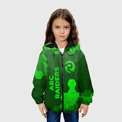 Куртка с капюшоном детская ARC Raiders - green gradient вертикально, цвет: 3D-черный — фото 2