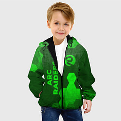 Куртка с капюшоном детская ARC Raiders - green gradient вертикально, цвет: 3D-черный — фото 2