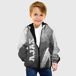 Куртка с капюшоном детская Ajax - grey gradient вертикально, цвет: 3D-черный — фото 2