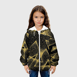 Куртка с капюшоном детская Triangle yellow with dots, цвет: 3D-белый — фото 2