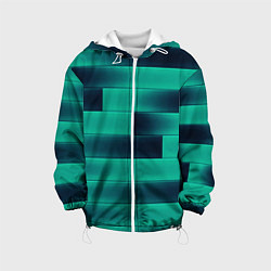 Куртка с капюшоном детская Color light blue square, цвет: 3D-белый