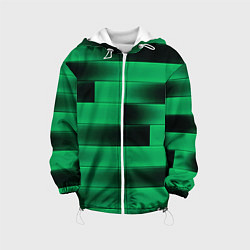 Куртка с капюшоном детская Color green square, цвет: 3D-белый