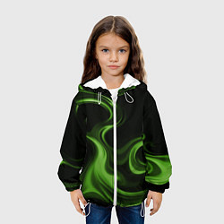Куртка с капюшоном детская Green black, цвет: 3D-белый — фото 2