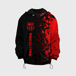 Куртка с капюшоном детская Barcelona - red gradient по-вертикали, цвет: 3D-черный