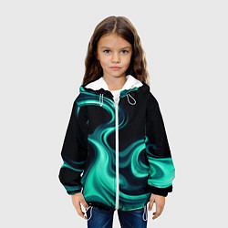 Куртка с капюшоном детская Color turquoise black, цвет: 3D-белый — фото 2