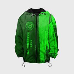 Куртка с капюшоном детская Manchester City - green gradient по-вертикали, цвет: 3D-черный