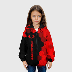 Куртка с капюшоном детская SsangYong - red gradient по-вертикали, цвет: 3D-черный — фото 2