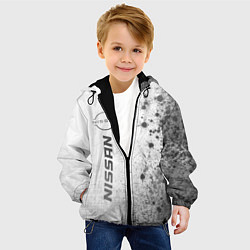 Куртка с капюшоном детская Nissan - white gradient по-вертикали, цвет: 3D-черный — фото 2