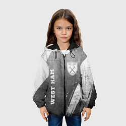 Куртка с капюшоном детская West Ham - grey gradient вертикально, цвет: 3D-черный — фото 2
