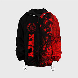 Куртка с капюшоном детская Ajax - red gradient по-вертикали, цвет: 3D-черный