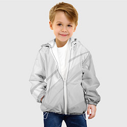 Куртка с капюшоном детская Светлый серый текстура с полосой, цвет: 3D-белый — фото 2