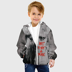Куртка с капюшоном детская Исскуство не преступление, цвет: 3D-белый — фото 2
