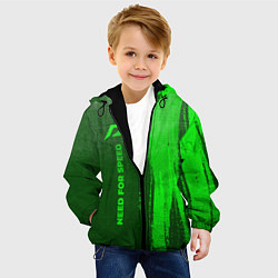 Куртка с капюшоном детская Need for Speed - green gradient по-вертикали, цвет: 3D-черный — фото 2