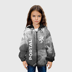 Куртка с капюшоном детская Portal - grey gradient вертикально, цвет: 3D-черный — фото 2