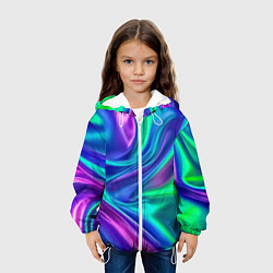 Куртка с капюшоном детская Neon waves, цвет: 3D-белый — фото 2