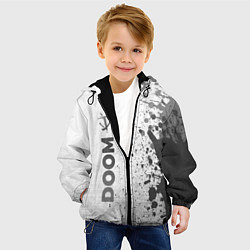 Куртка с капюшоном детская Doom - white gradient по-вертикали, цвет: 3D-черный — фото 2