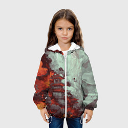 Куртка с капюшоном детская Башня в облаках, цвет: 3D-белый — фото 2