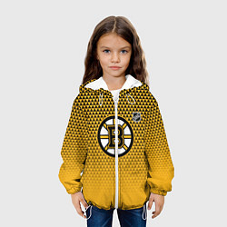 Куртка с капюшоном детская Бостон Брюинз - паттерн треугольников, цвет: 3D-белый — фото 2