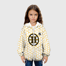 Куртка с капюшоном детская Бостон Брюинз - белые соты, цвет: 3D-белый — фото 2