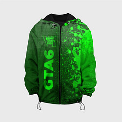 Куртка с капюшоном детская GTA6 - green gradient по-вертикали, цвет: 3D-черный
