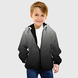 Куртка с капюшоном детская Градиент металлический тёмно-серый, цвет: 3D-черный — фото 2