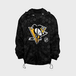 Куртка с капюшоном детская Питтсбург Пингвинз - черные соты, цвет: 3D-черный