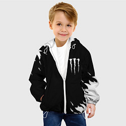 Куртка с капюшоном детская Monster energy fire white, цвет: 3D-белый — фото 2