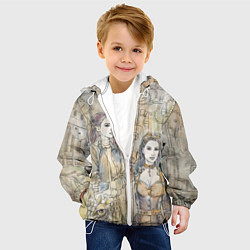 Куртка с капюшоном детская Девушки стимпанк, цвет: 3D-белый — фото 2