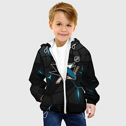 Куртка с капюшоном детская Сан Хосе Шаркс - плиты с подсветкой, цвет: 3D-белый — фото 2