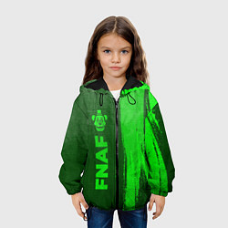 Куртка с капюшоном детская FNAF - green gradient по-вертикали, цвет: 3D-черный — фото 2