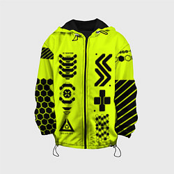 Детская куртка Кибер текстура - ядовитая